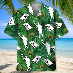 Cornhole Player Hibiscus Green Hawaiian Shirt