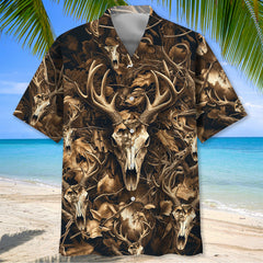Deer Hunting Brown Camo Hawaiian Shirt