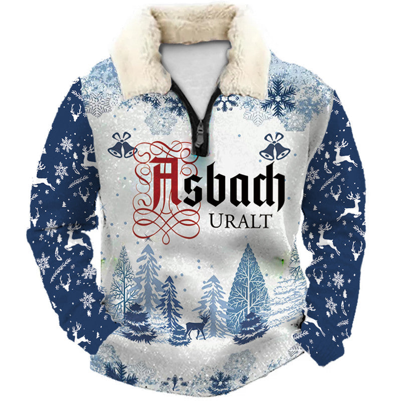 Frosted Evergreen Landscape Ugly Quarter Zip Sweatshirt