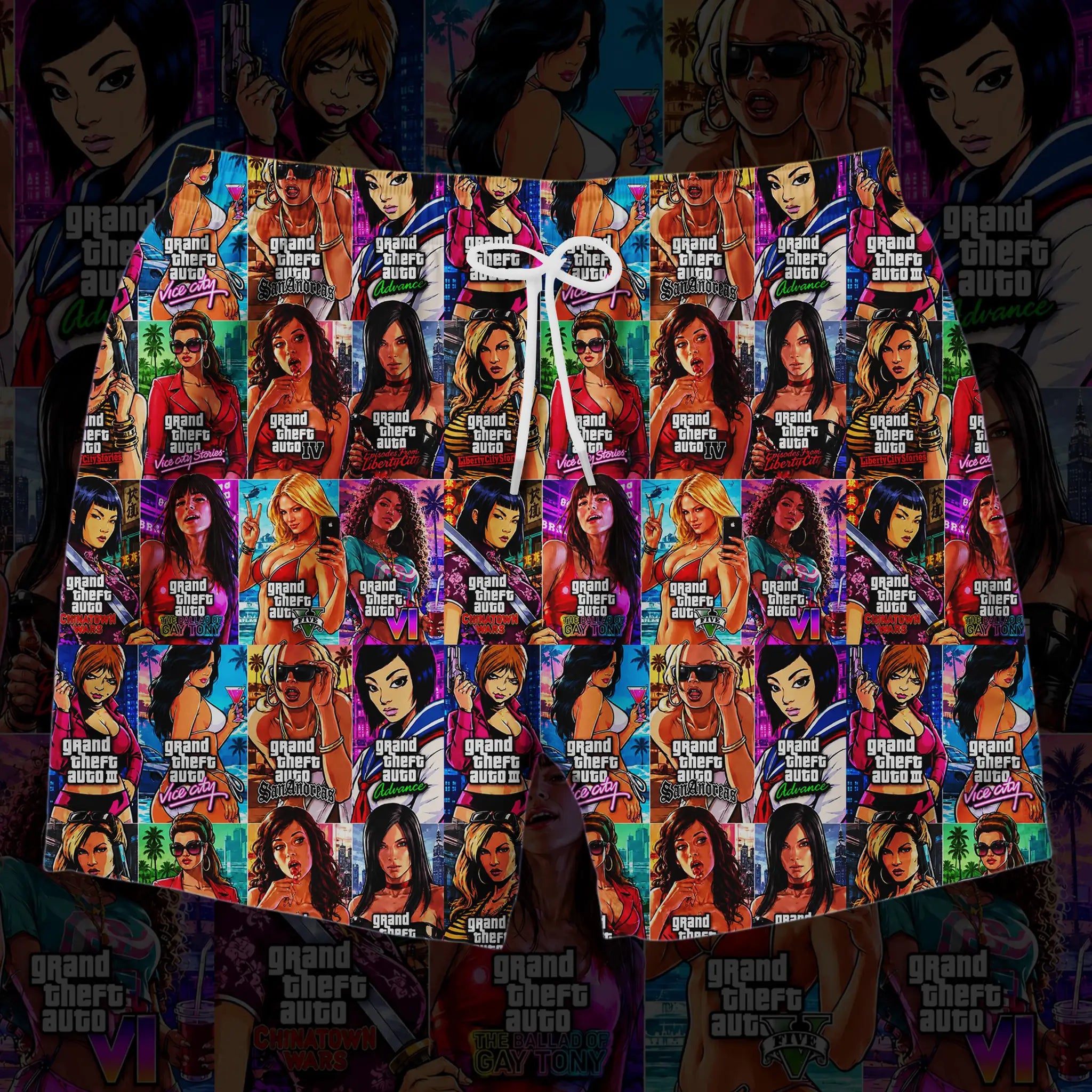 Game Cover Girls Button Hawaiian Shirt