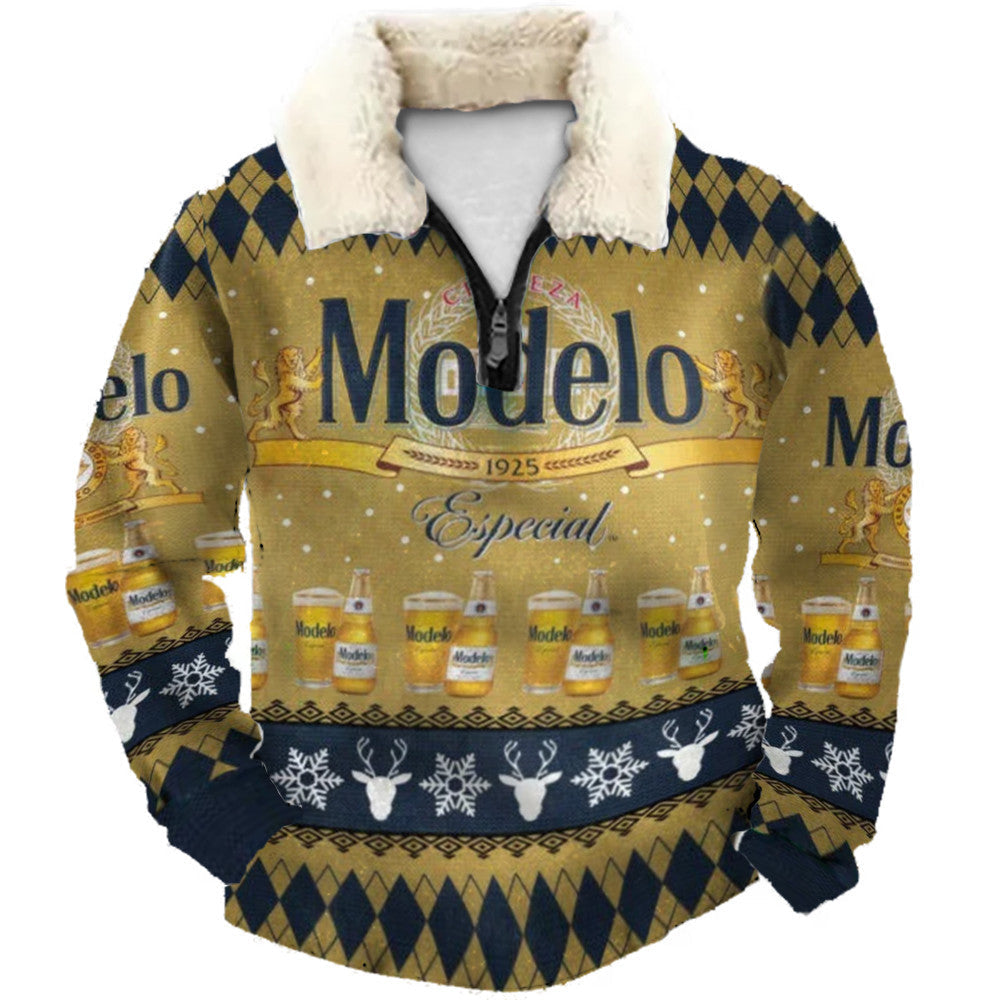 Golden Celebration Christmas Ugly Quarter Zip Sweatshirt