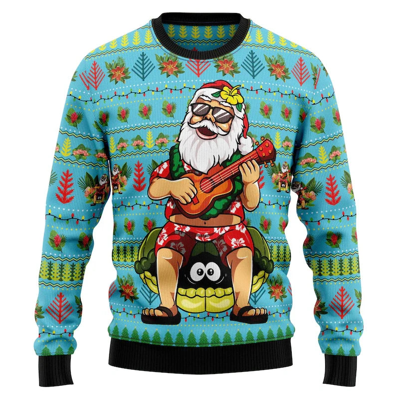 Hawaiian Santa Christmas Ugly Sweater