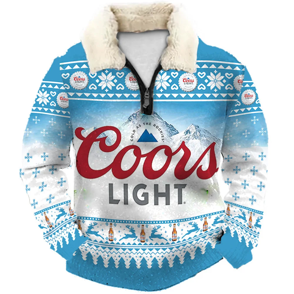 Icy Winter Palette Color Block Christmas Ugly Quarter Zip Sweatshirt
