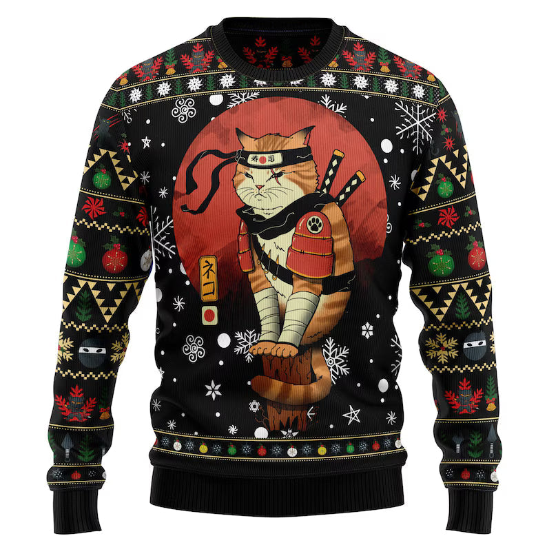 Ninja Cat Ugly Sweater