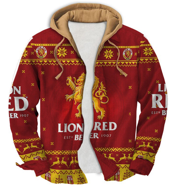 Red and yellow classic Geometric Ugly Zip Hoodie