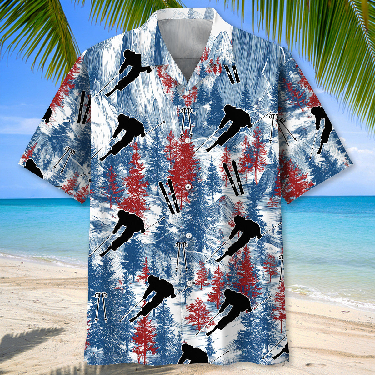 Skiing Mountain USA Hawaiian Shirt