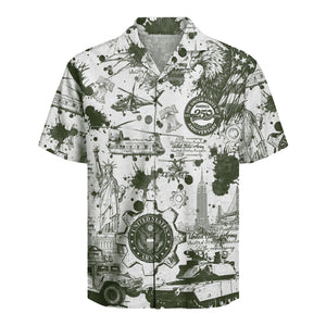 US Army Aloha Shirt, America 250th Anniversary Military Beach Shirt
