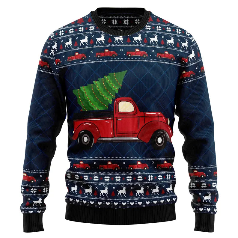Vintage Christmas Truck Ugly Sweater