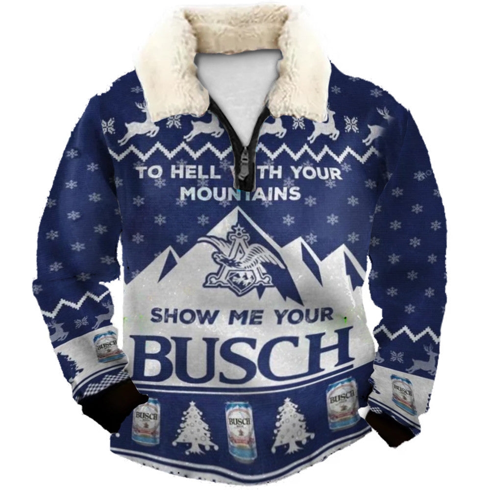 Winter Christmas Ugly Quarter Zip Sweatshirt
